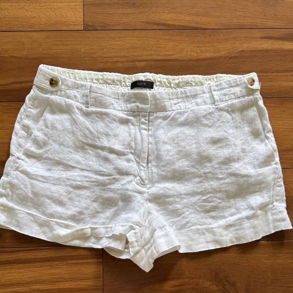 J.Crew White Linen Shorts 10